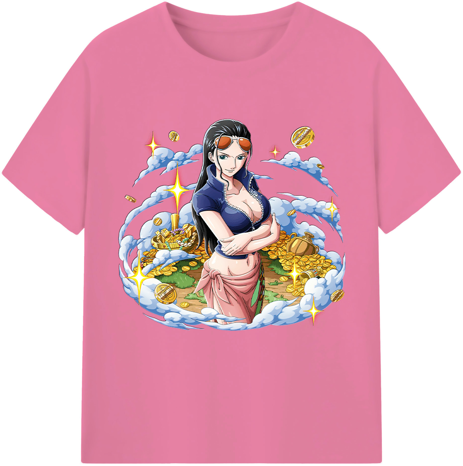 ワンピース ニコ・ロビン ONE PIECE Nico Robin 綿100％半袖Tシャツ（フロントプリント）